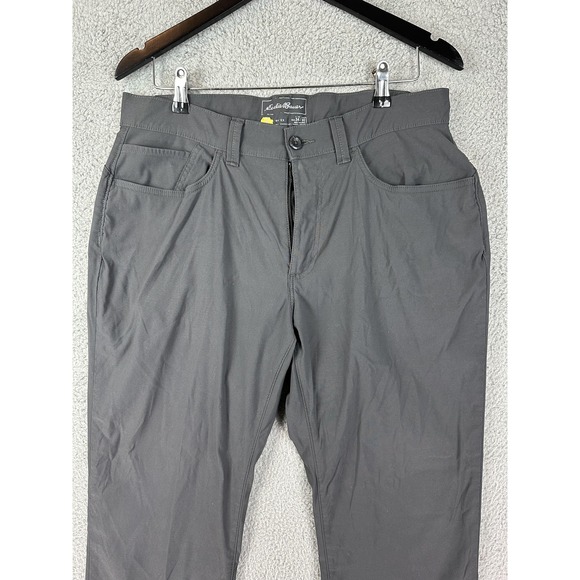 Eddie Bauer Pants Mens 34x30 Gray Nylon Spandex Stretch Hiking Outdoor Safari